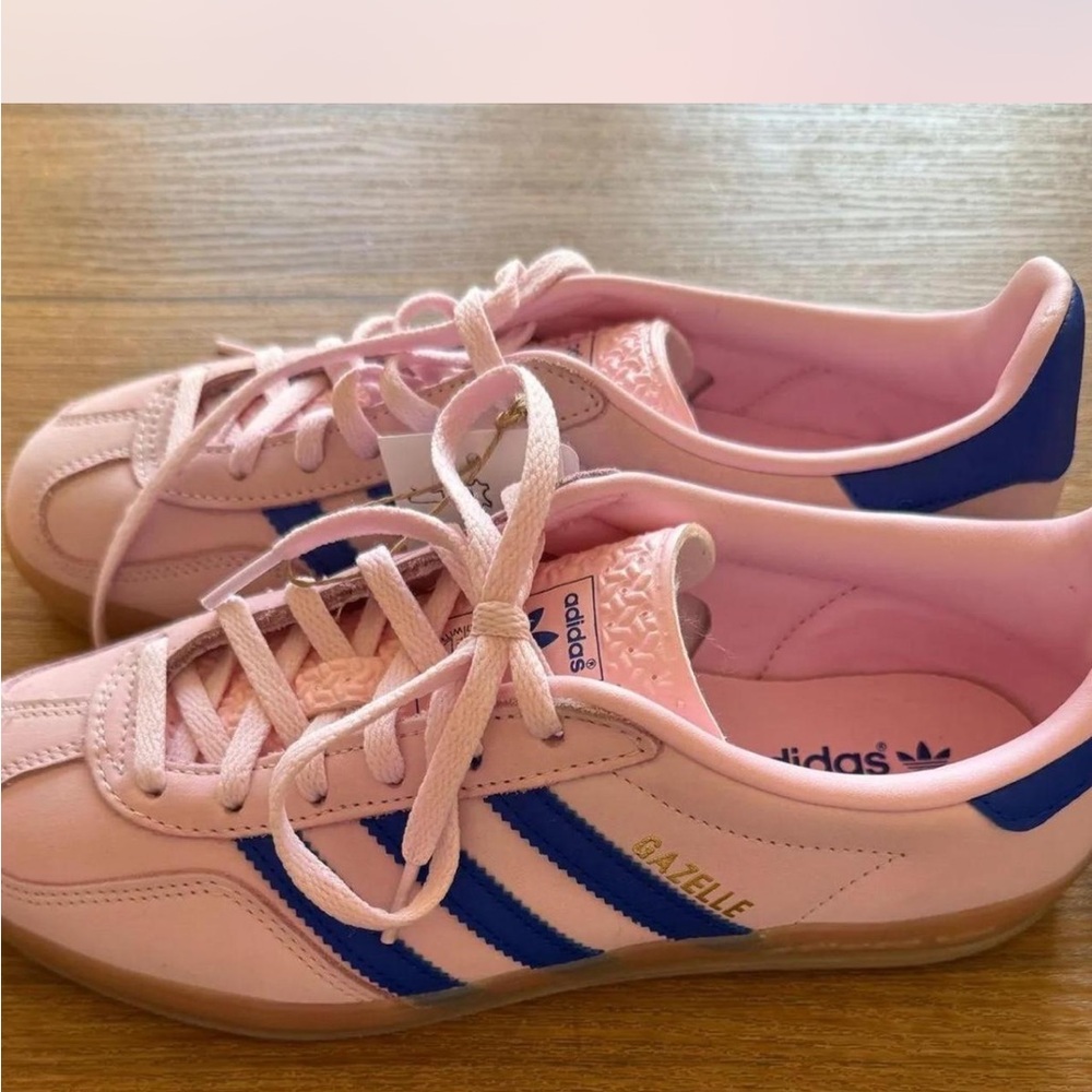 Adidas Women's Gazelle Pink and Blue Sneakers